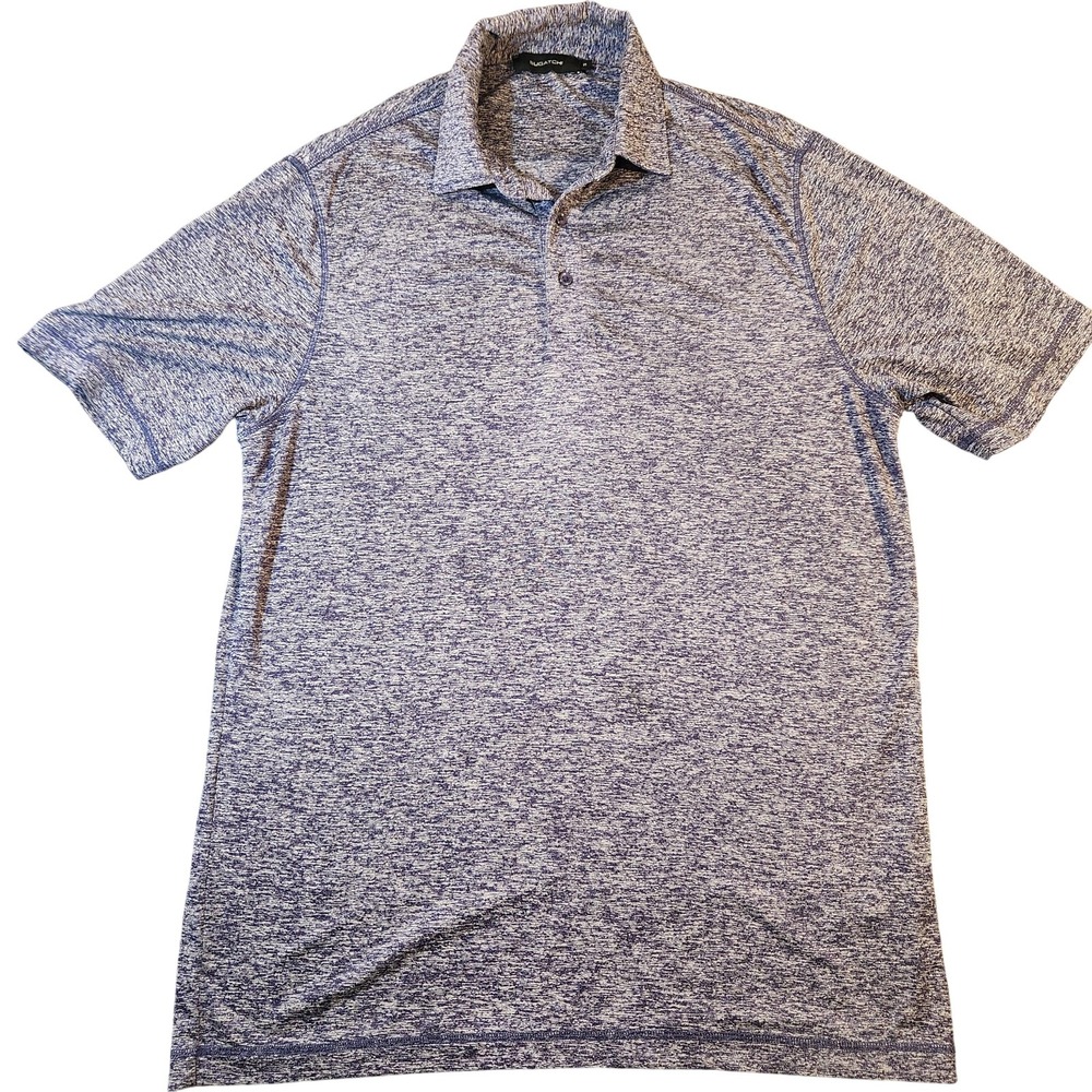 Bugatchi Polo Shirt Mens Small Purple Space Dye Short Sleeve‎ Performance Golf